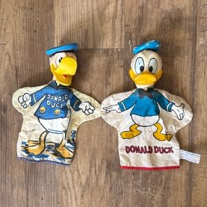 Set of 2 Vintage Donald Duck Puppets 1960s